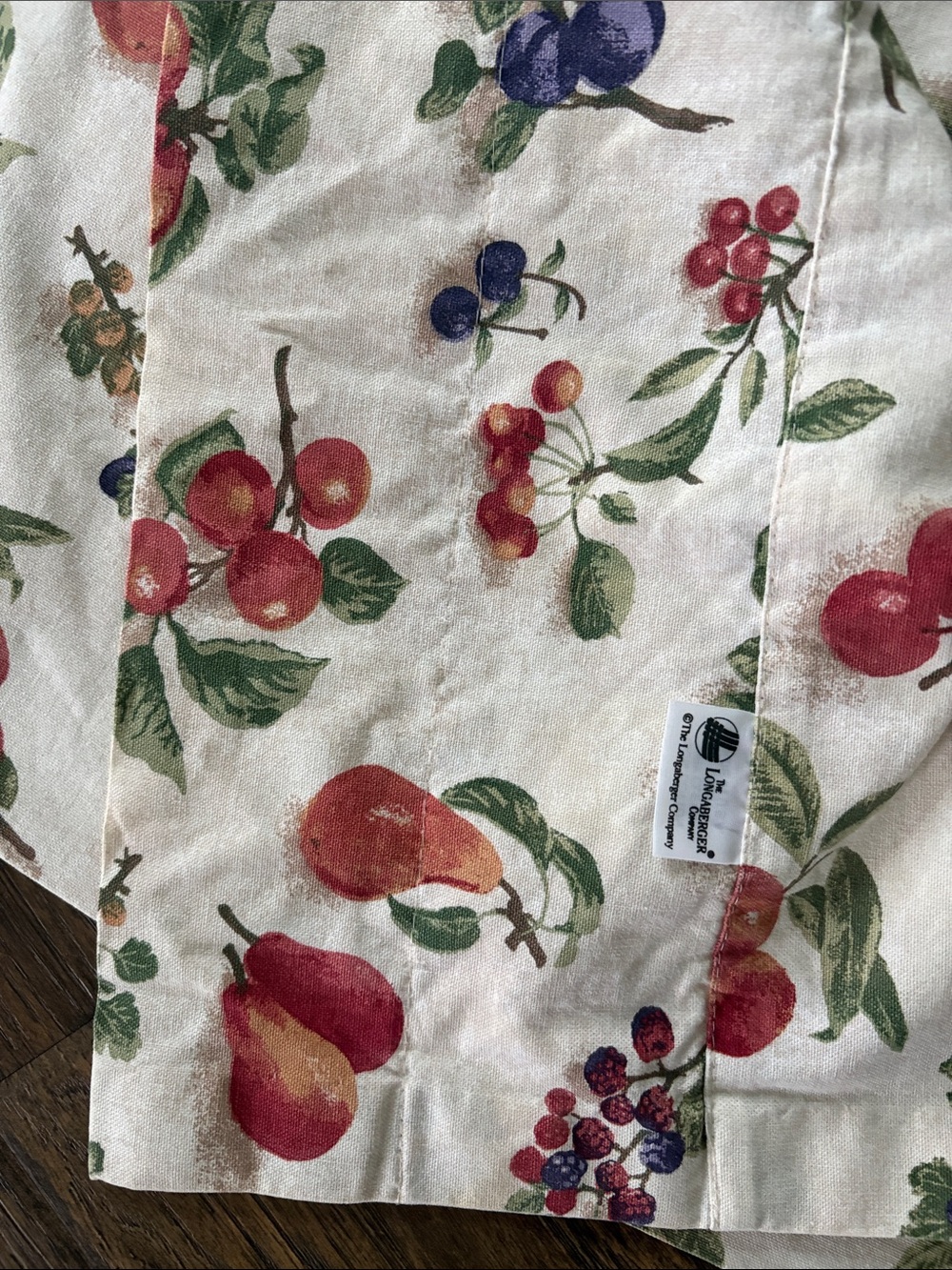 Longaberger Orchard Fruit Medley Window Valance 74”x 17” Cotton - Picture 2 of 6